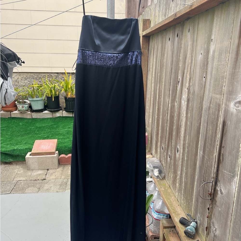 Elegant navy blue Strapless Evening Dress